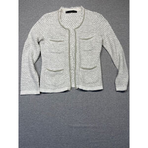 Women's Martinique Cardigan Sweater or blazer S White Gray